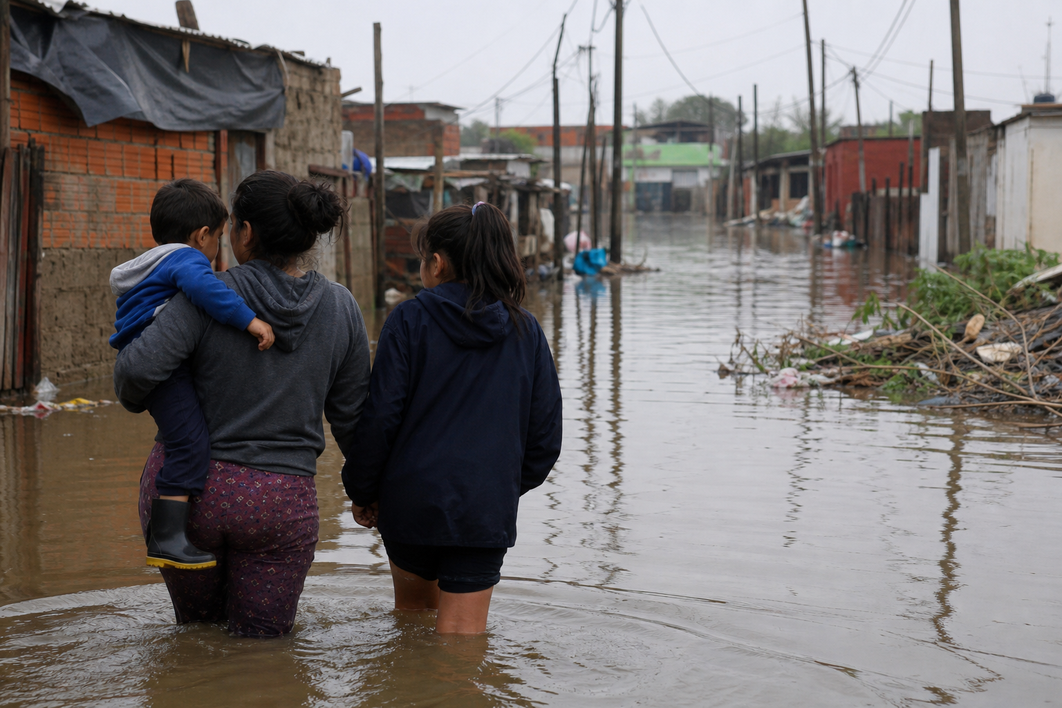 "La situación es dramática": 4.000 barrios populares enfrentan riesgo hídrico ante las lluvias de El Niño
