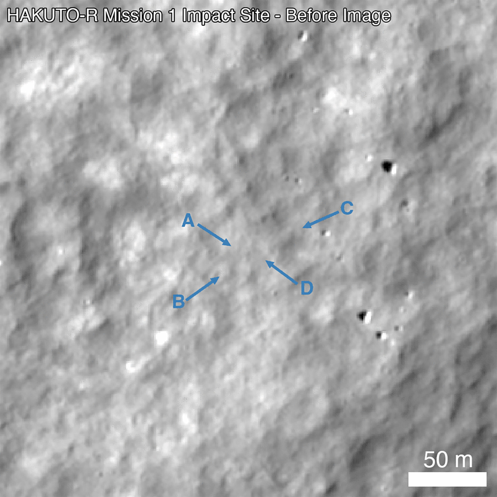 La NASA difundió imágenes del cráter antes del impacto (NASA)
