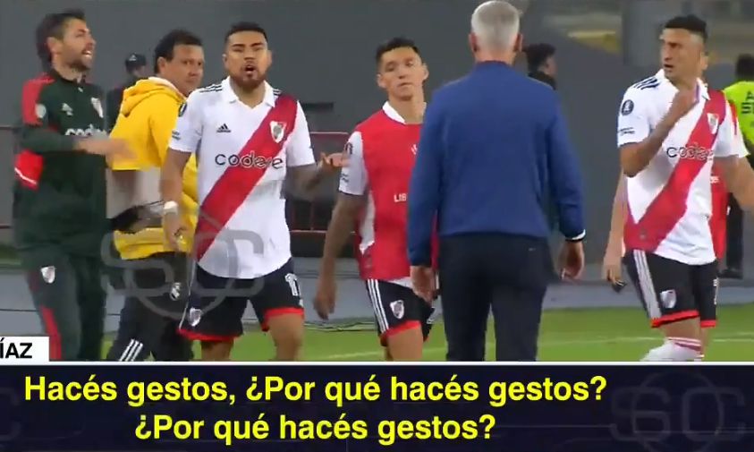 El tenso enfrentamiento de Tiago Nunes y Paulo Díaz: esto le dijo el jugador de River al DT de Sporting Cristal