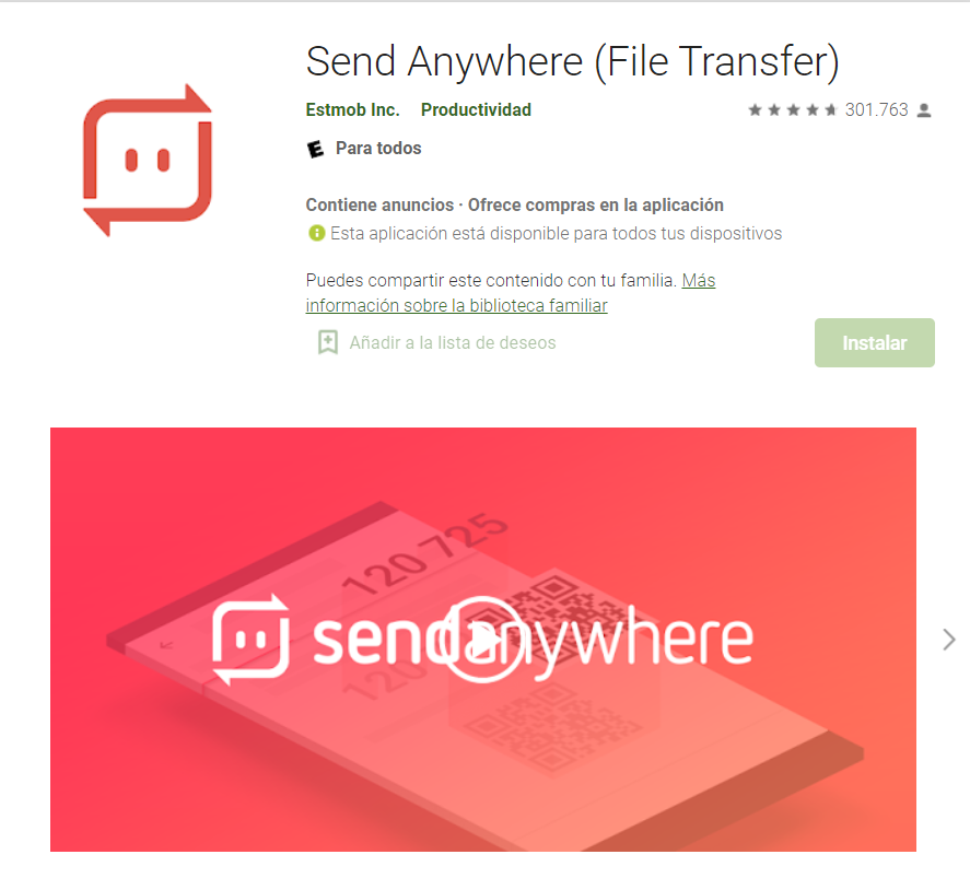 Send Anywhere permite compartir archivos por medio de WiFi direct