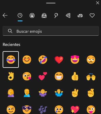 Función de emojis para portapapeles de Windows 11. (Captura)