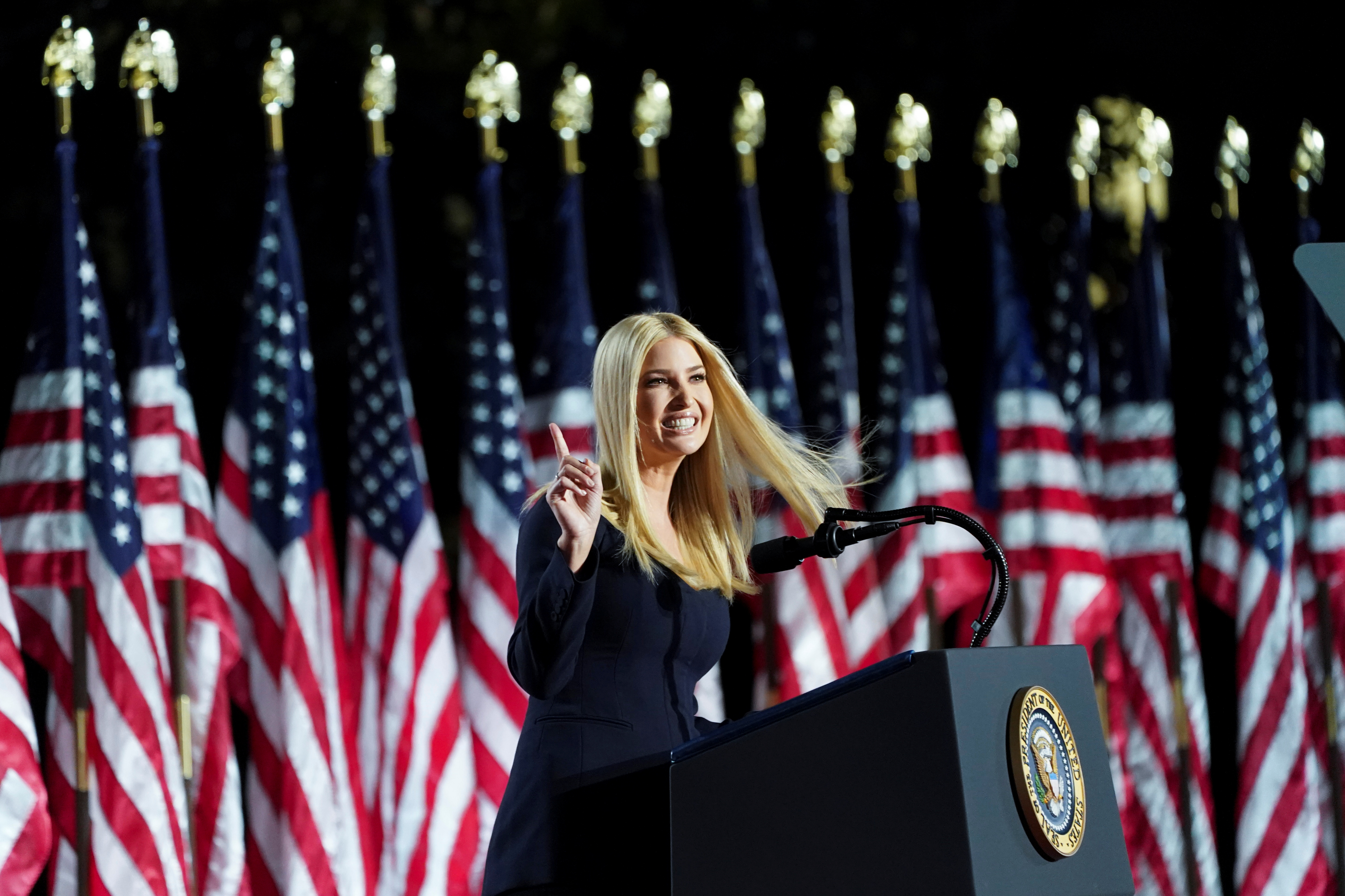 Ivanka Trump durante su discurso en la convención republicana. REUTERS/Kevin Lamarque
