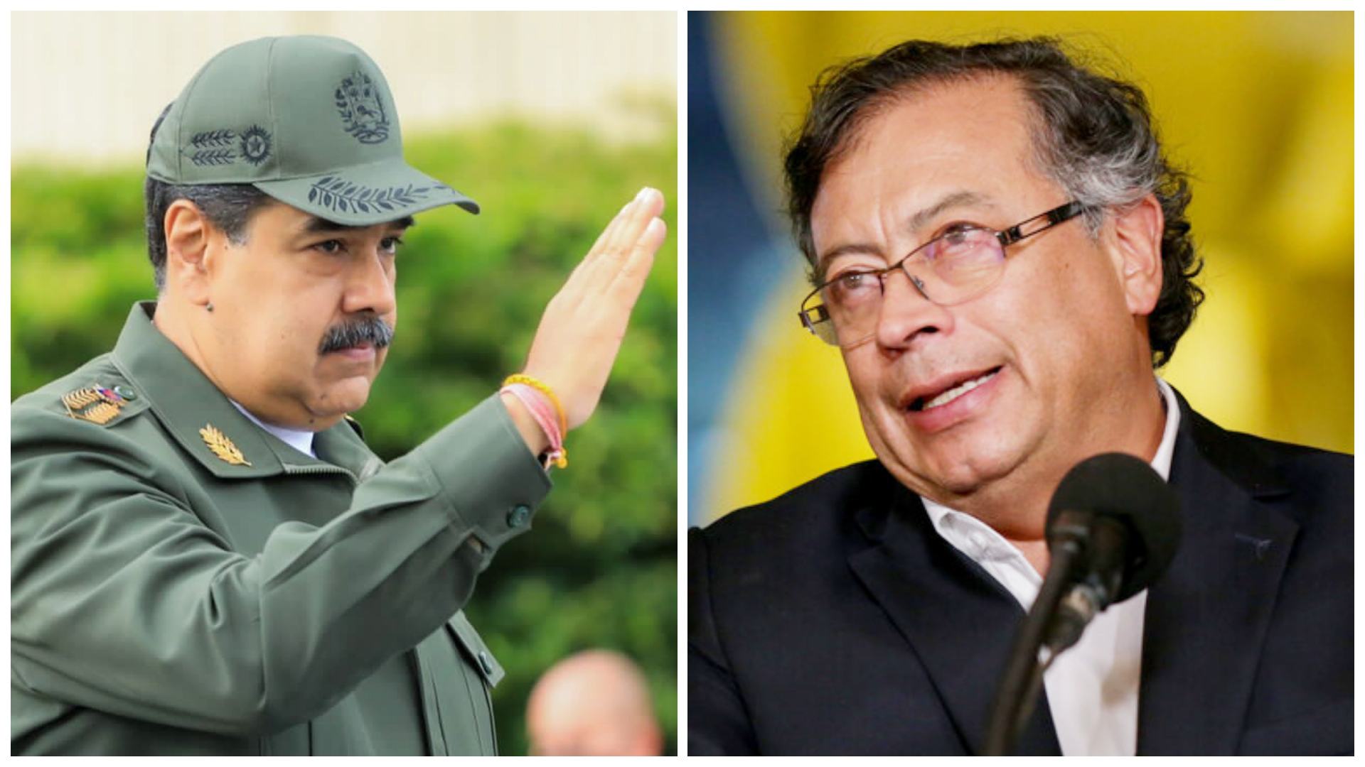 Gustavo Petro estrecha sus vínculos con el dictador Nicolás Maduro Fotos: Reuters y Colprensa