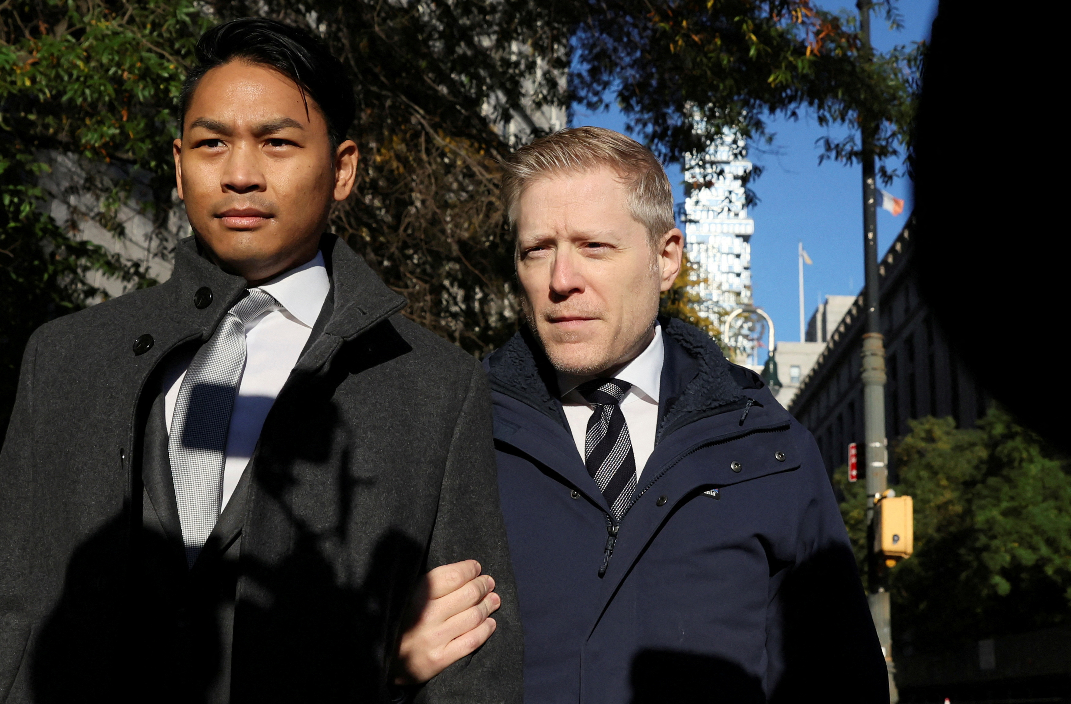 Actor Anthony Rapp arrives at Manhattan Federal Court for his civil trial (Reuters)
