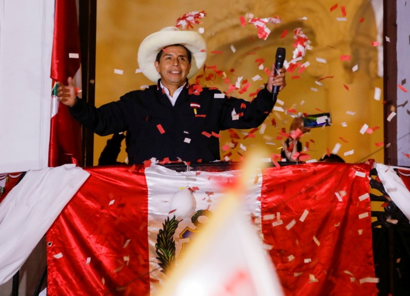 Pedro Castillo se impuso en la segunda vuelta de las elecciones de Perú ante Keiko Fujimori (Foto: REUTERS/Sebastian Castaneda)