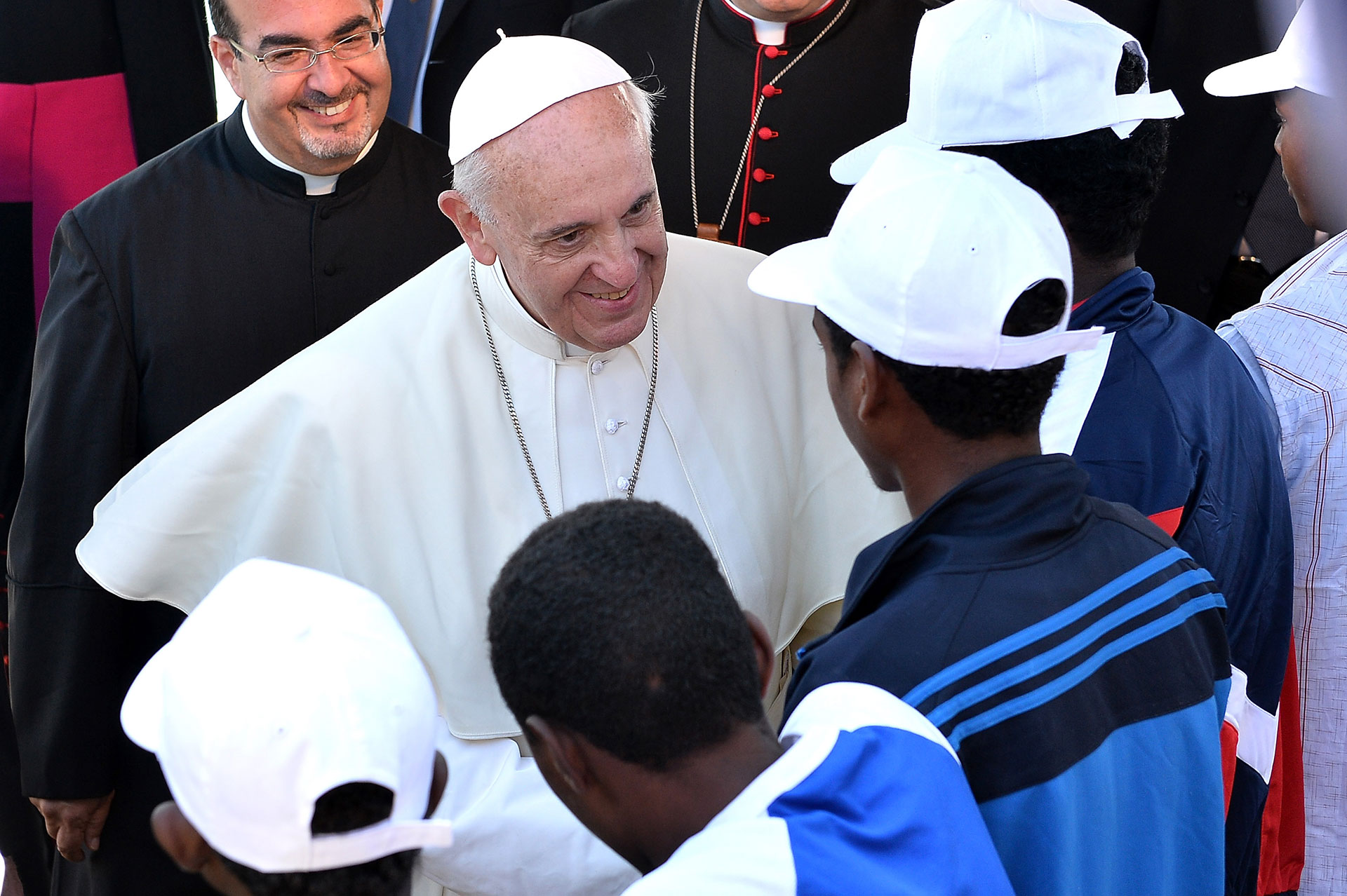 El Papa Francisco en su primera visita a Lampedusa, en julio de 2013