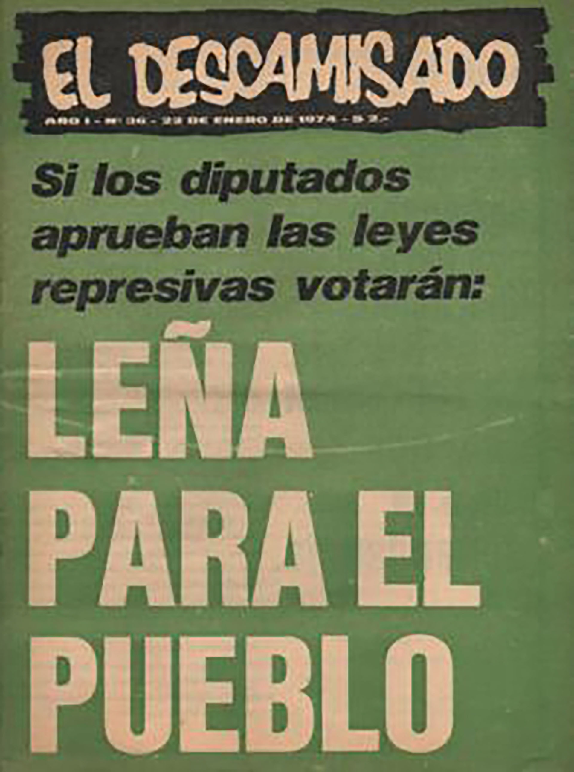 Críticas de la revista Descamisados a la reforma del Código Penal propuesta por Perón