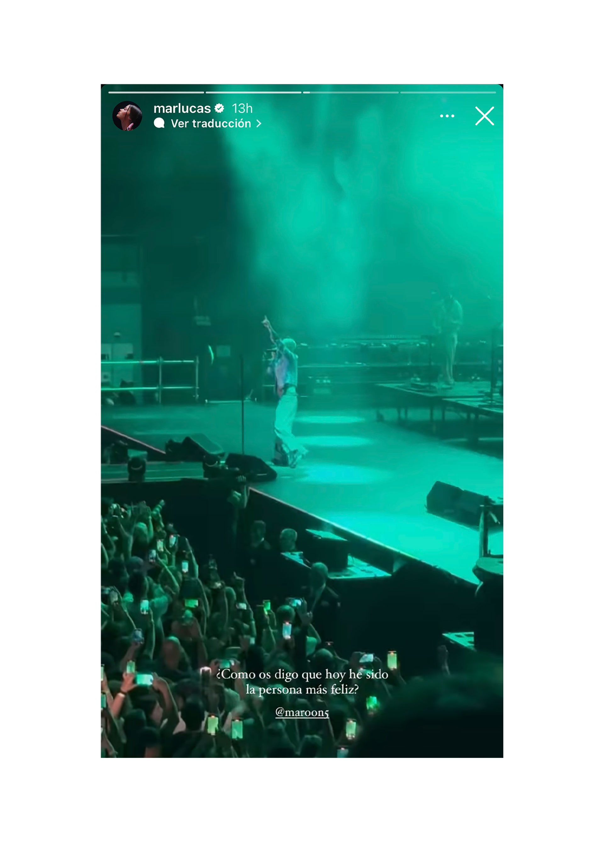 Los artistas fueron juntos a ver a Maroon 5 (Instagram)