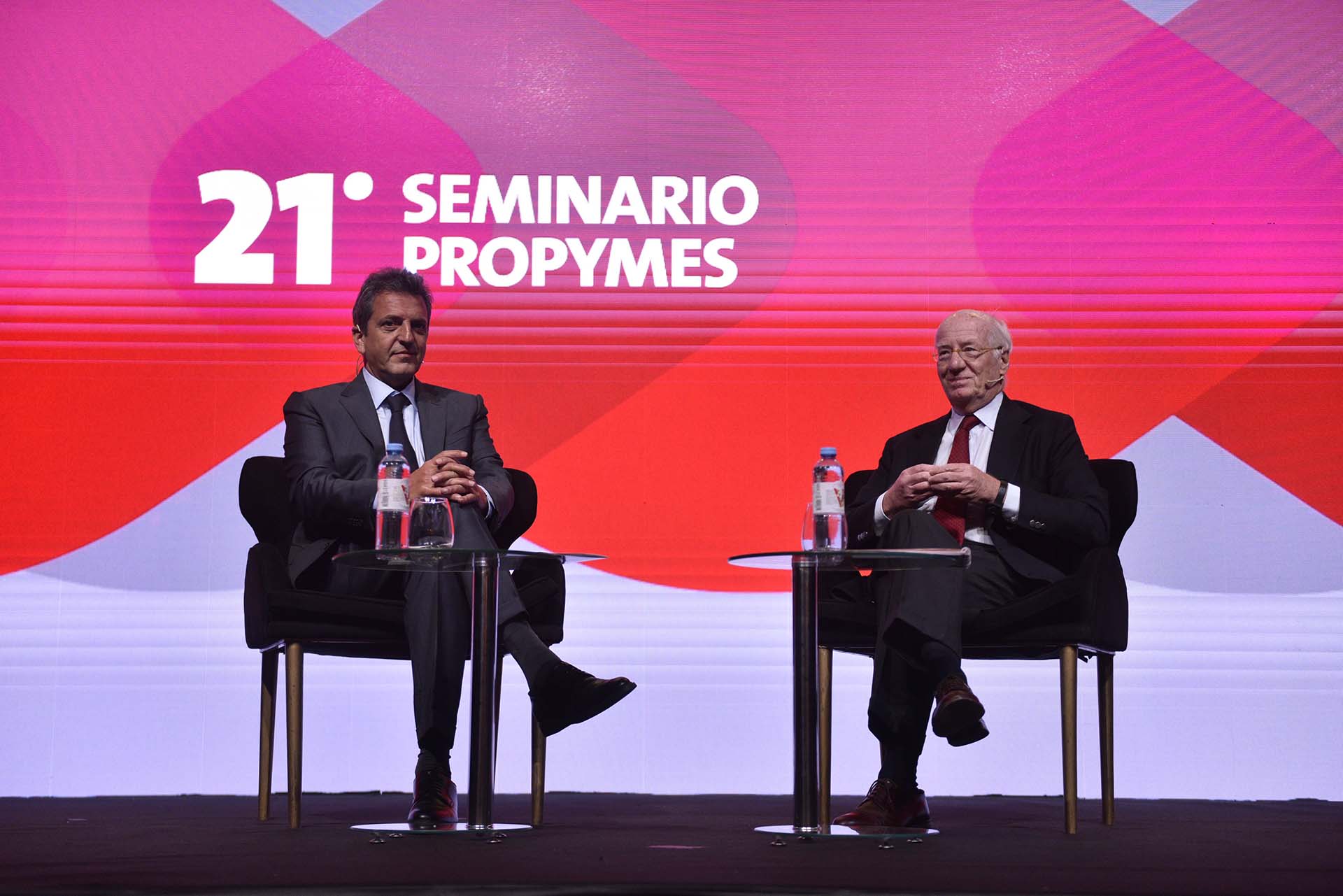 El ministro junto al anfitrión del evento, Paolo Rocca, presidente de Grupo Techint (Adrián Escandar)