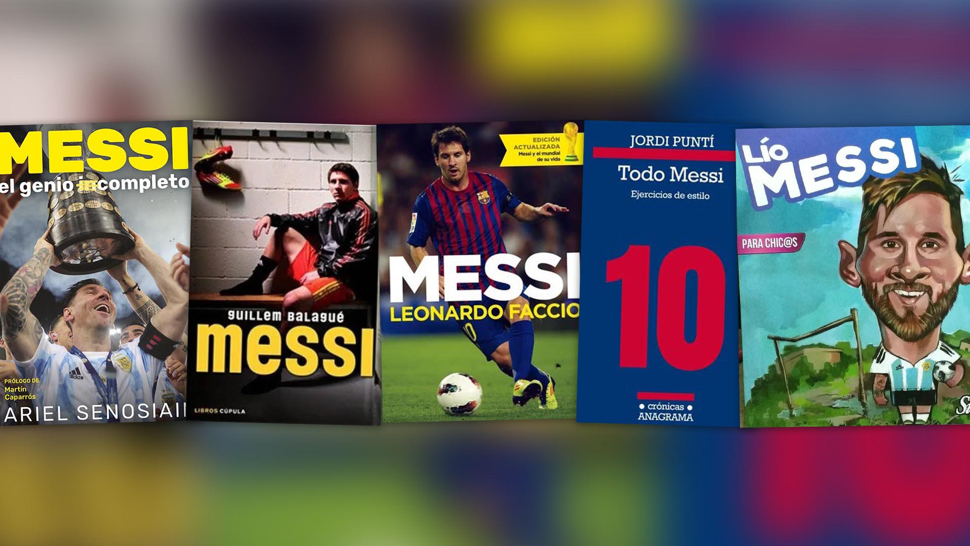 Biografías, crónicas y libros infantiles en esta selección sobre el mejor jugador de fútbol del mundo, Lio Messi.