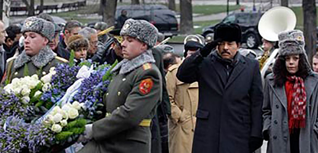 Daniel Ortega y Rosario Murillo durante una visita presidencial a Rusia (AP)