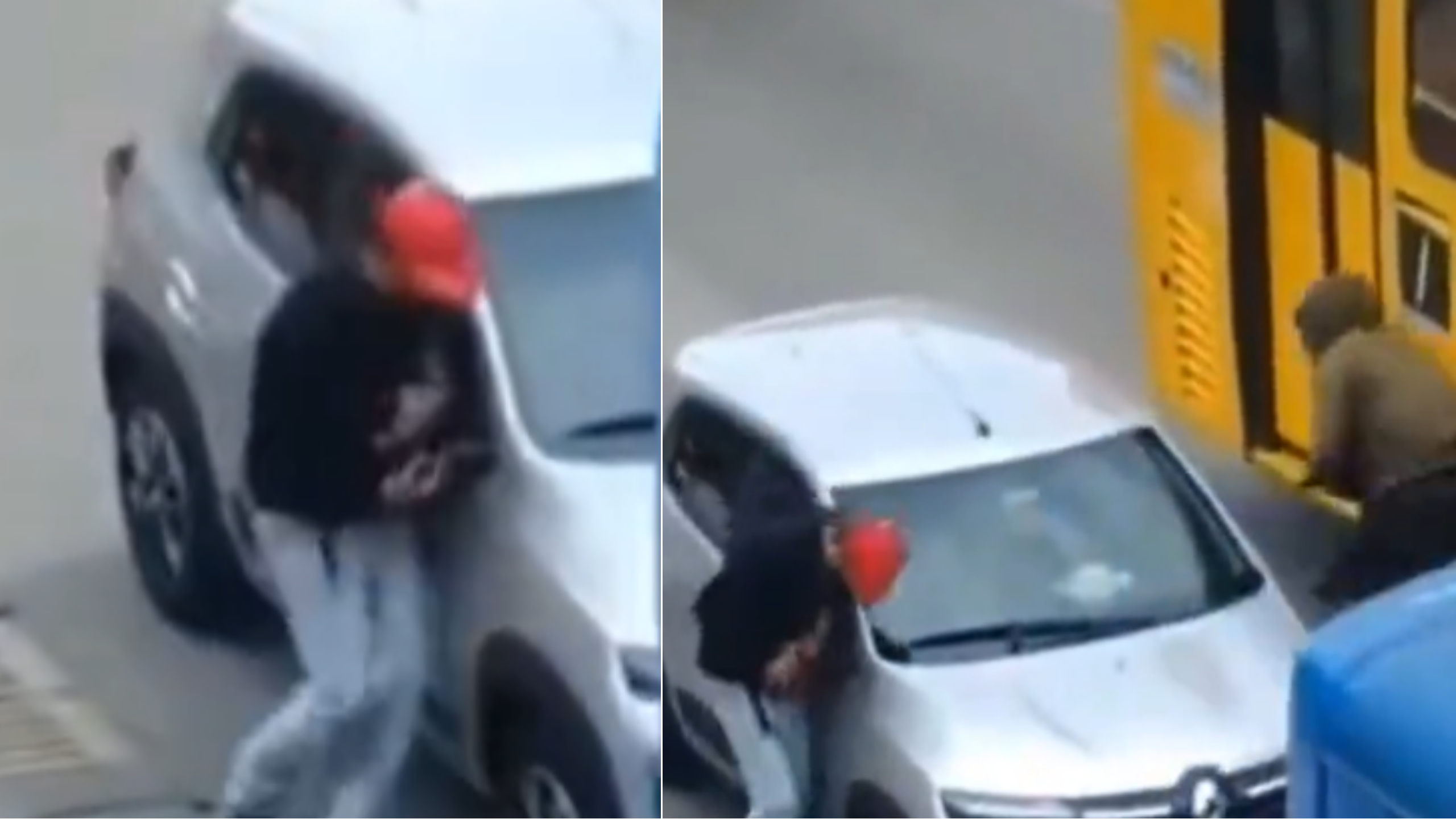 Video: menos de cinco segundos se demoraron dos ladrones en quitarle los espejos a un carro