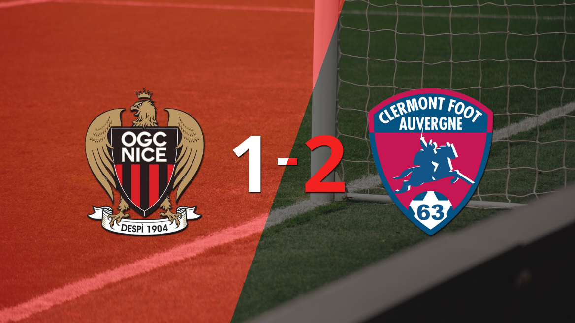 Clermont Foot sacó el triunfo 2-1 en su visita a Nice