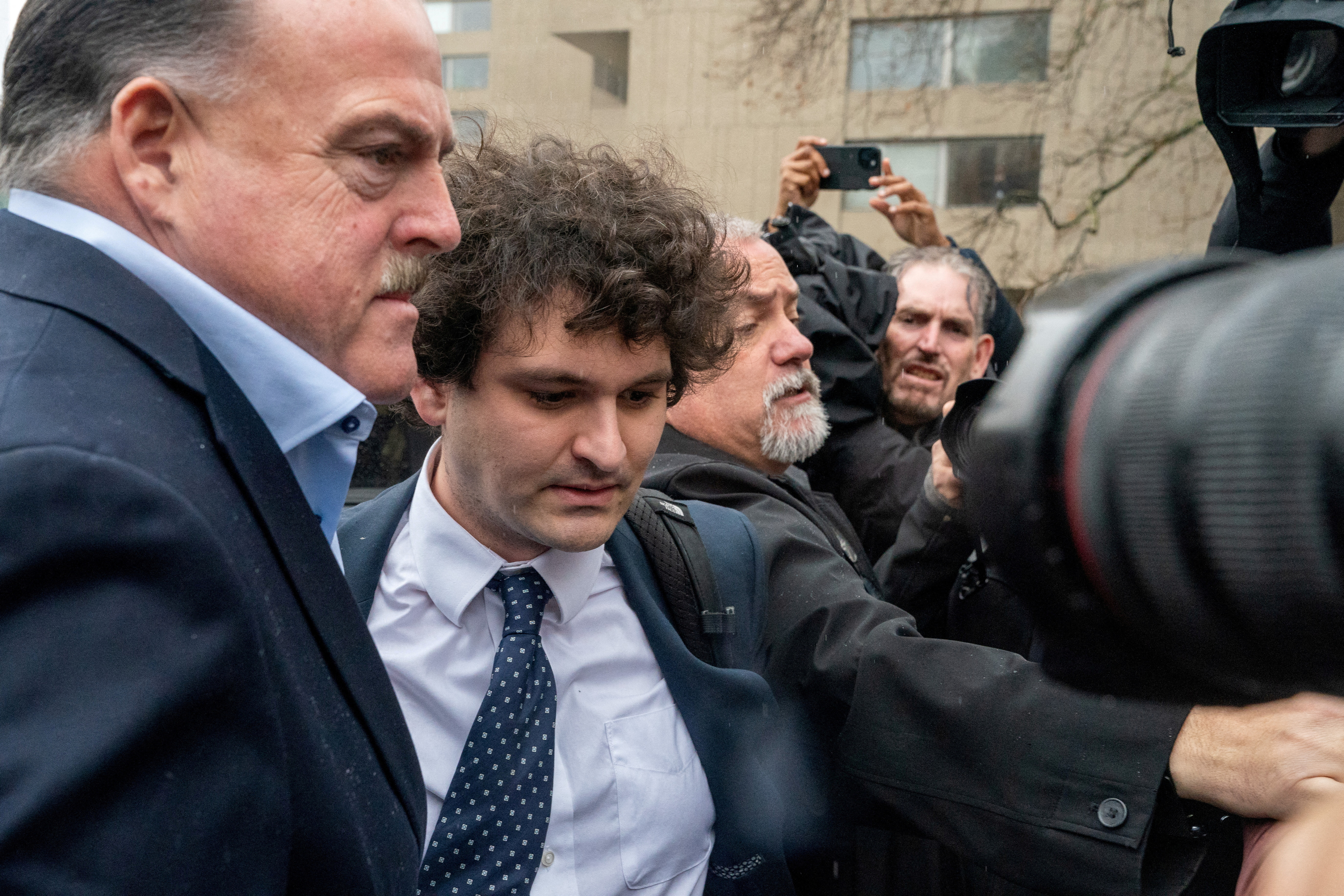 Sam Bankman Fried, leaving the federal courthouse in New York