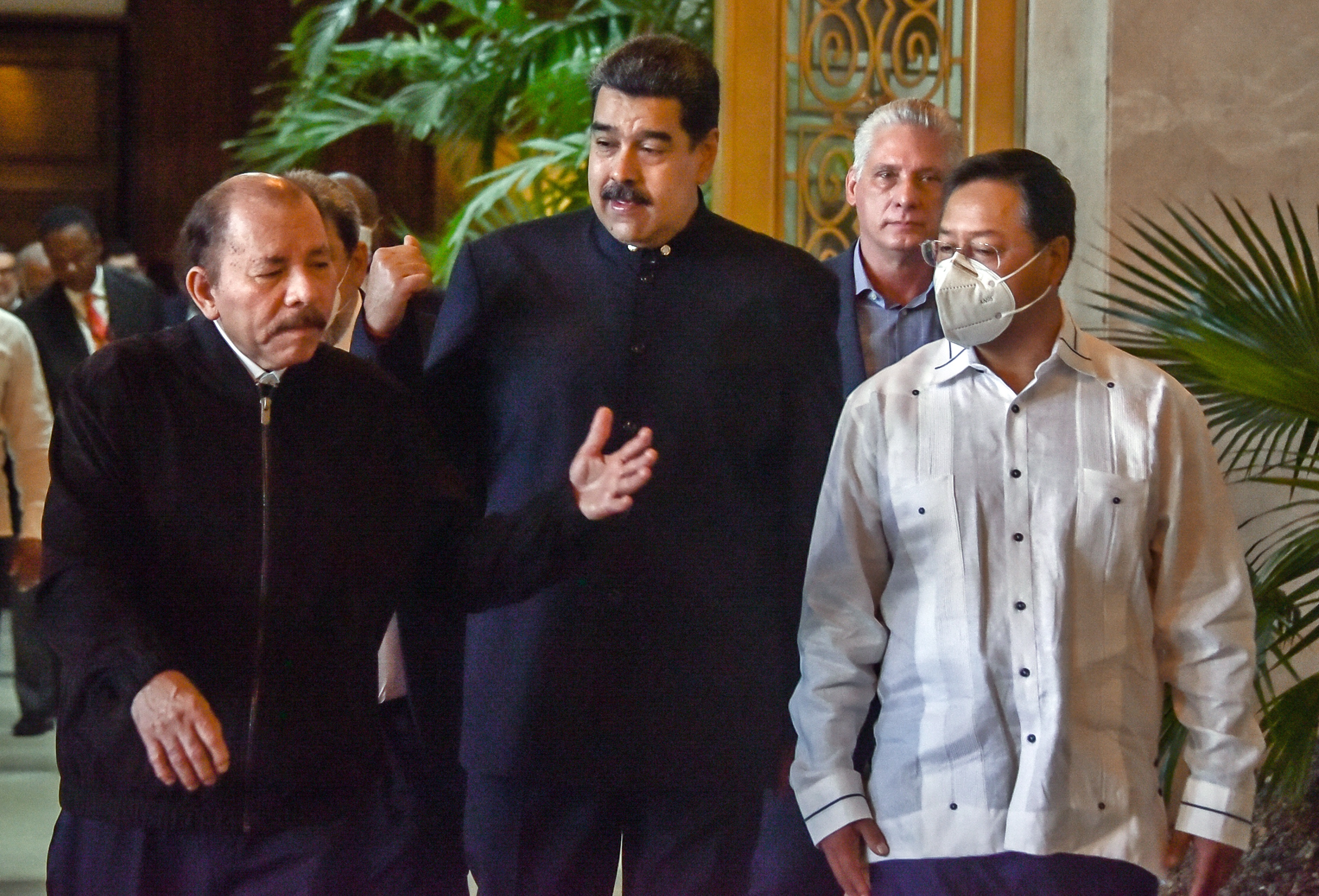 Daniel Ortega, Nicolás Maduro, Miguel Díaz-Canel y Luis Arce