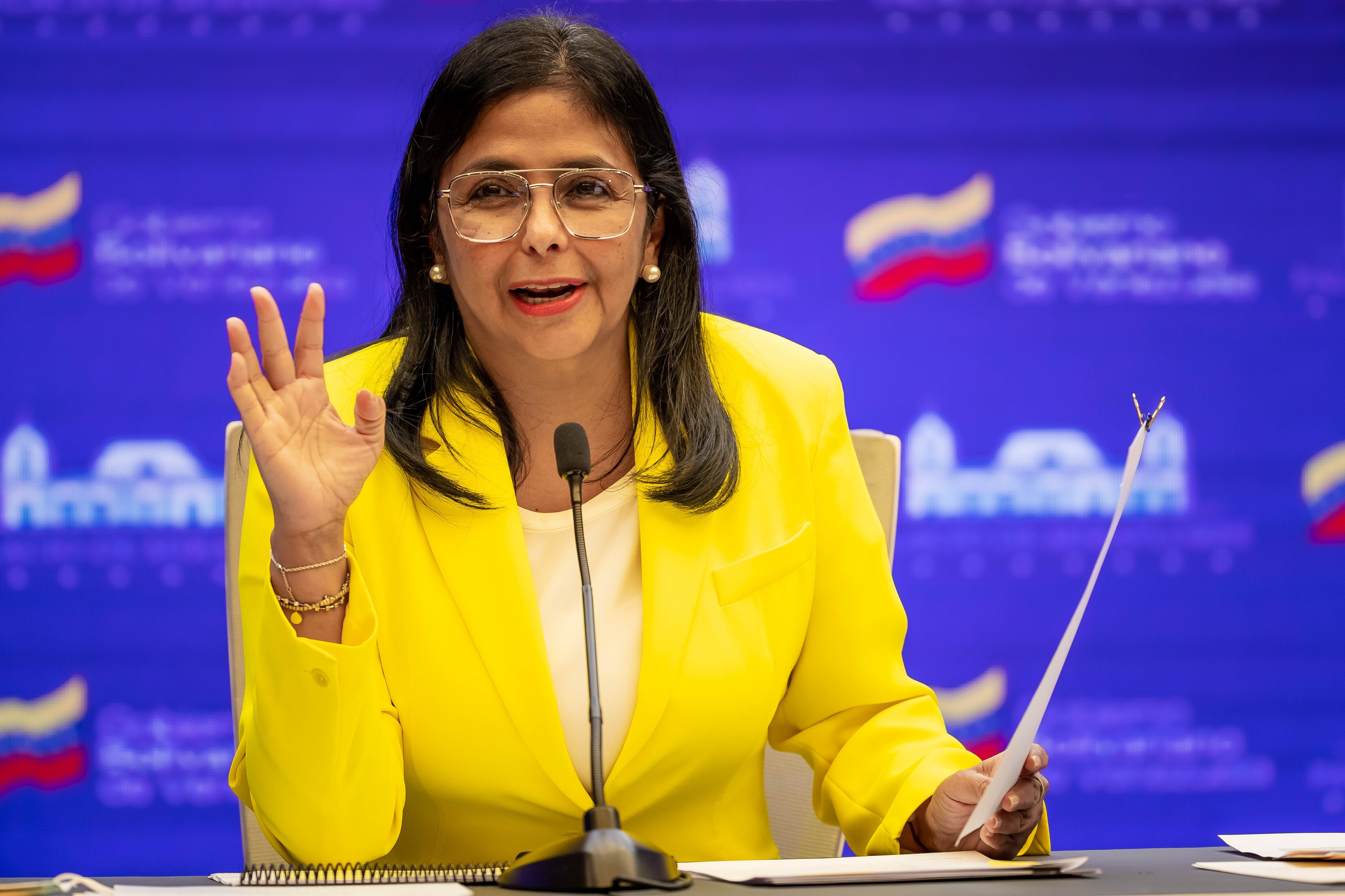 Delcy Rodríguez, vicepresidenta de la dictadura venezolana (EFE/Miguel Gutiérrez)