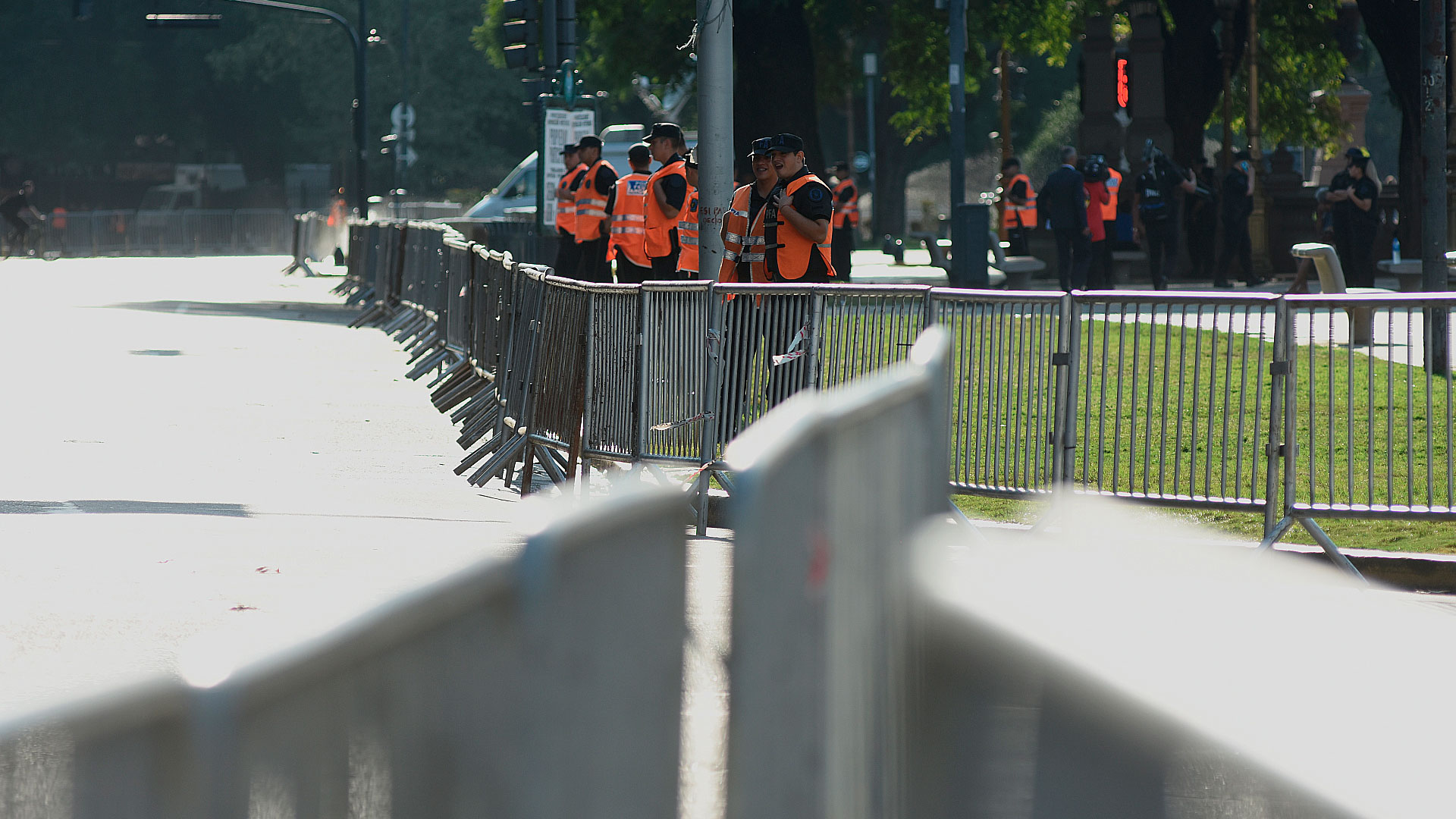 La Policía comenzó a organizar el operativo de seguridad a primera hora de este miércoles (Foto: Nicolás Stulberg)