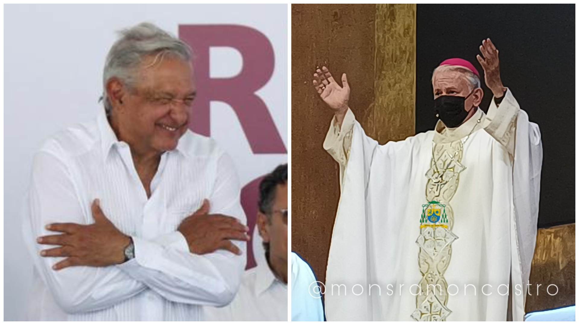 El presidente López Obrador y el obispo de Cuernavaca, Ramón Castro Castro (Foto: especial)