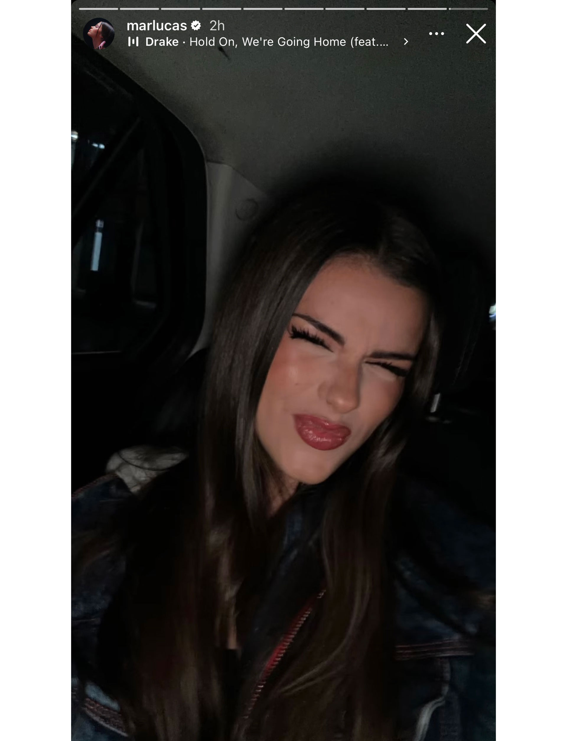 Mar Lucas con la campera de Rusher y haciendo la cara que lo caracteriza a él (Instagram)