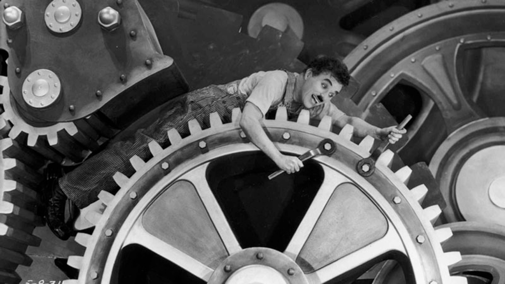 Imagen de "Tiempos Modernos", de Chaplin.