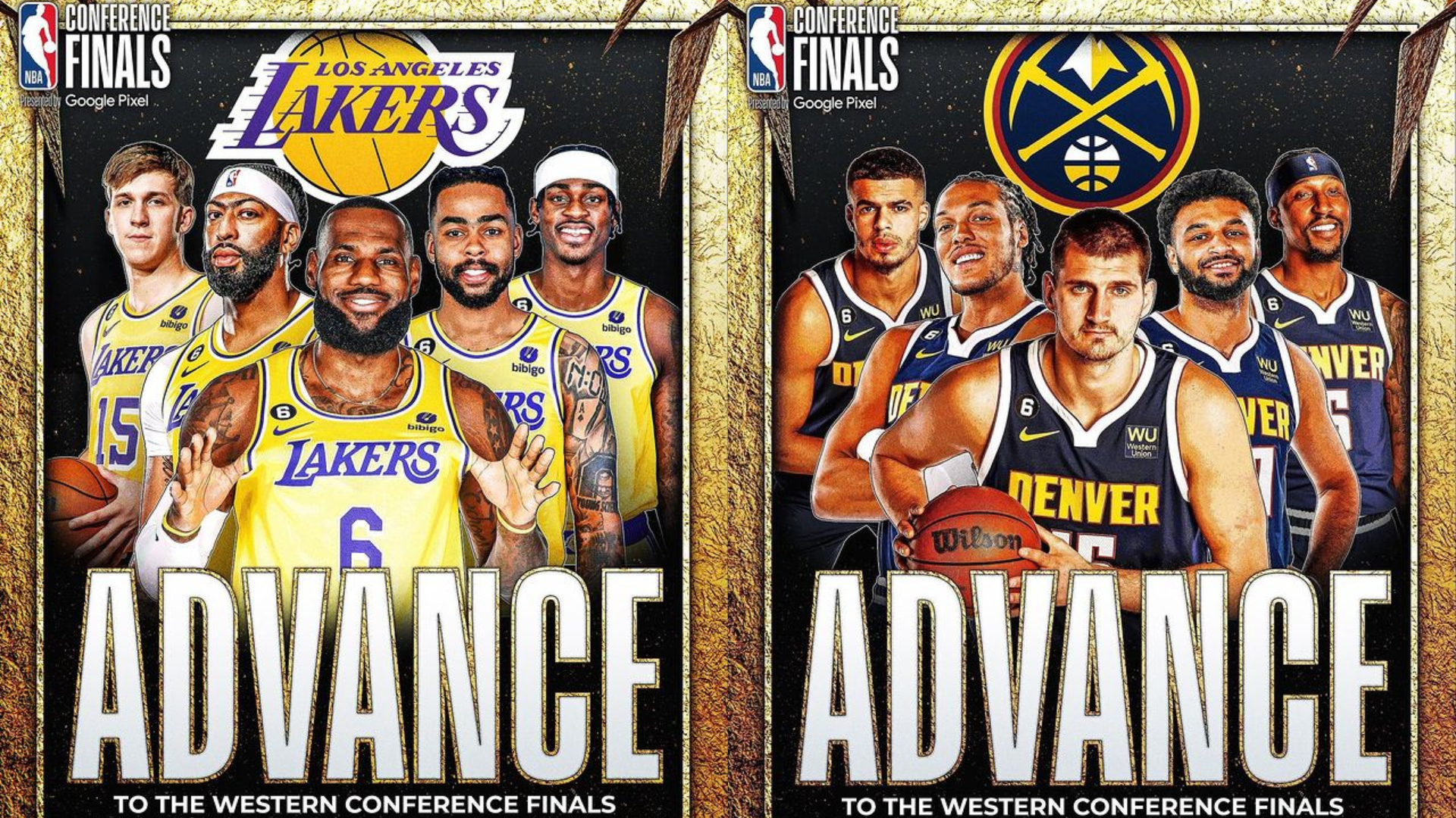 Los Ángeles Lakers vs Denver Nuggets se enfrentarán en la primera final de la conferencia oeste de la NBA. (NBA)