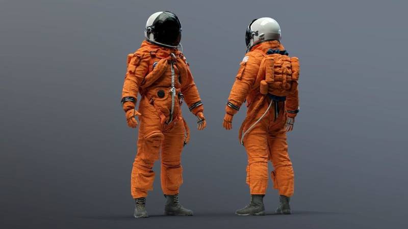 El segundo traje Artemis es una actualización del icónico traje naranja de “calabaza” que los astronautas de la NASA comenzaron a usar en la década del 80 (NASA)