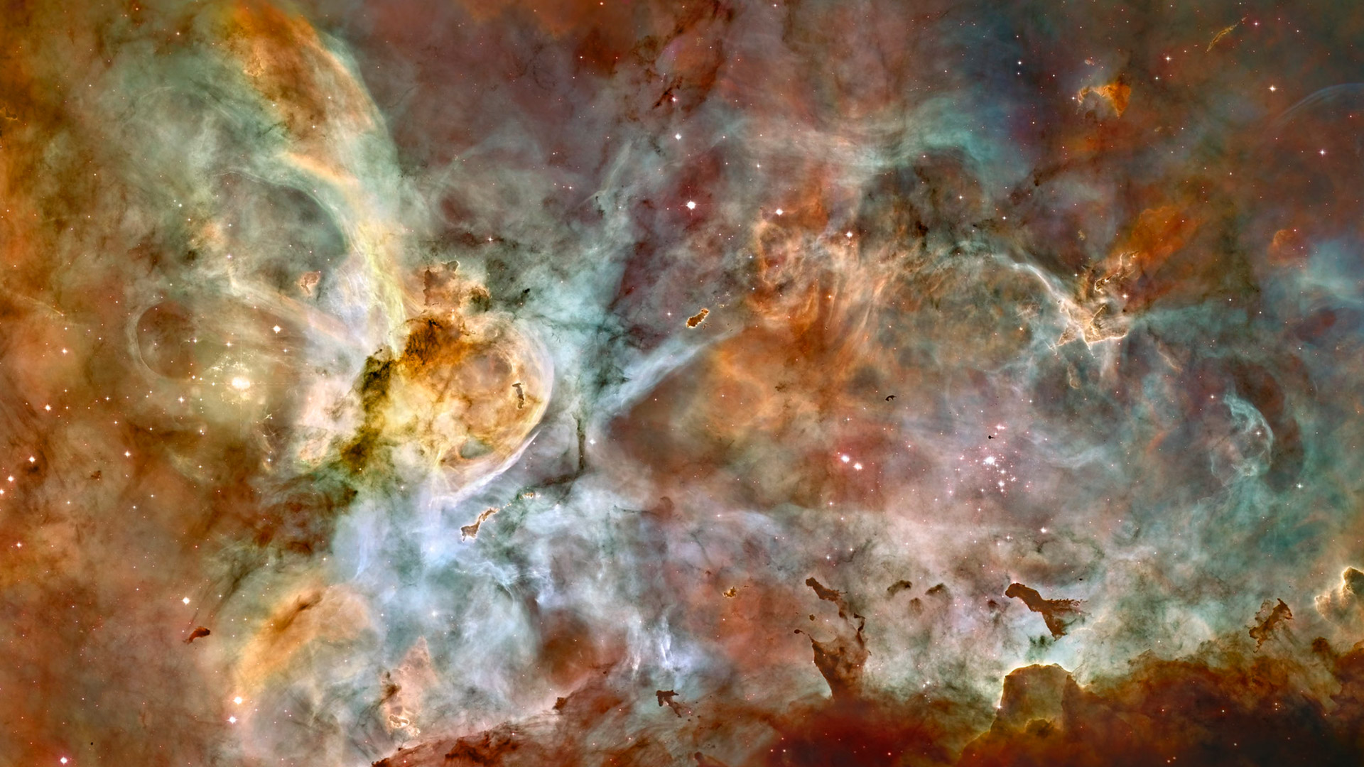 Foto anterior tomada del telescopio Hubble Space Telescope sobre Carina Nebula