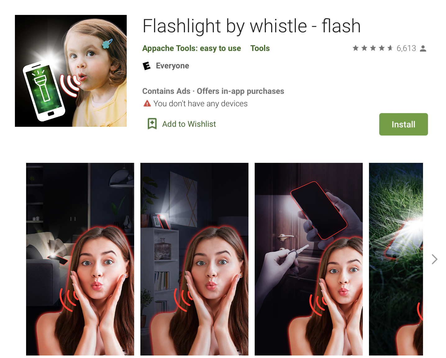 Flashlight by whistle. (foto: Google Play Store/Jose Arana)