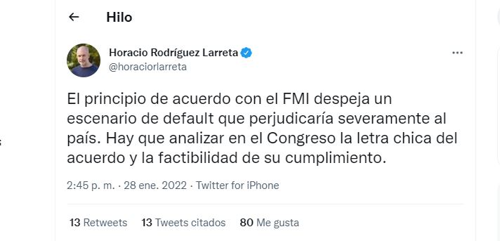 La opinión de Rodriguez Larreta tras el anuncio del acuerdo con el FMI