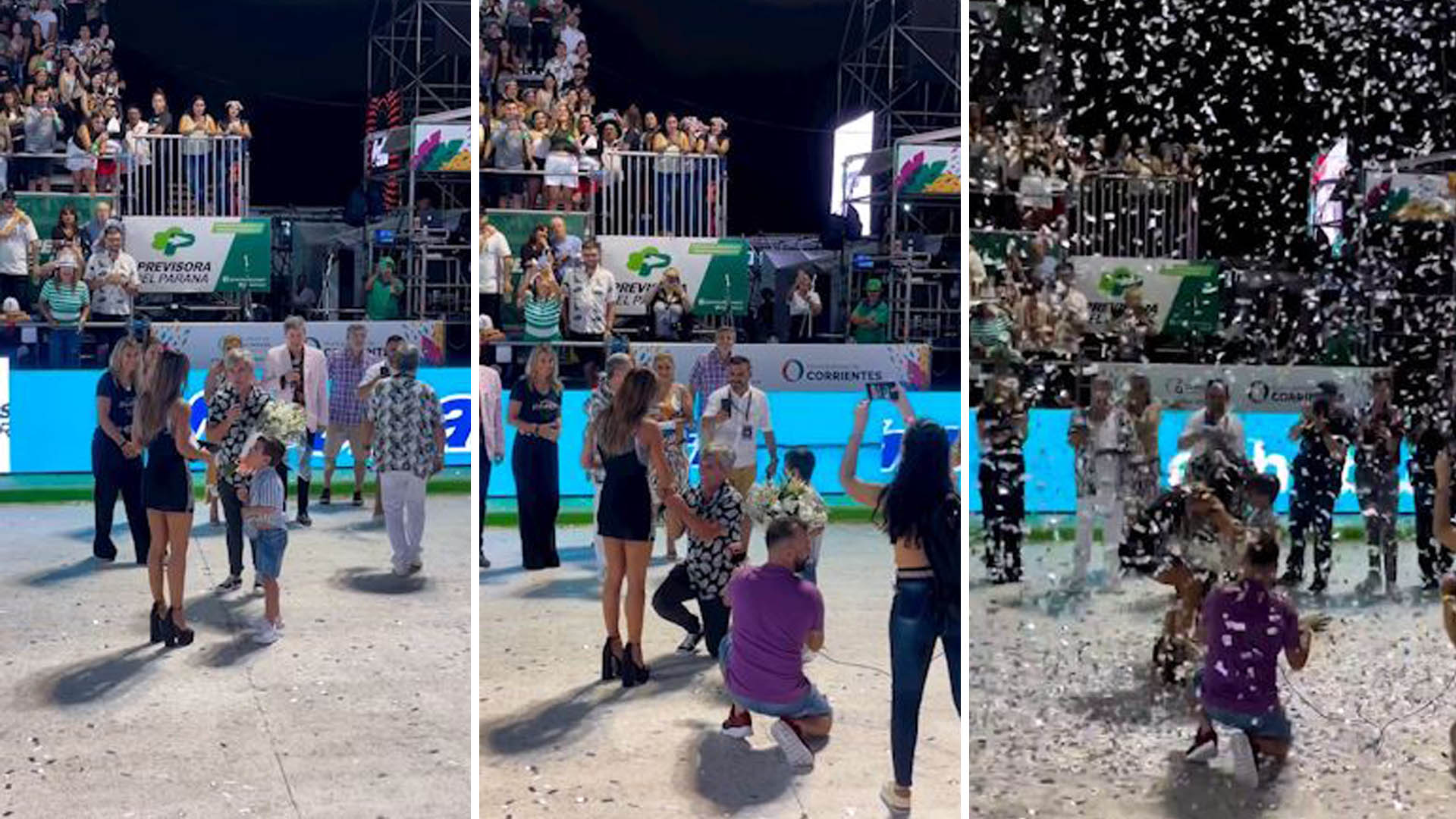 El Chato Prada le propuso casamiento a Lourdes Sánchez en los carnavales de Corrientes: el emotivo video