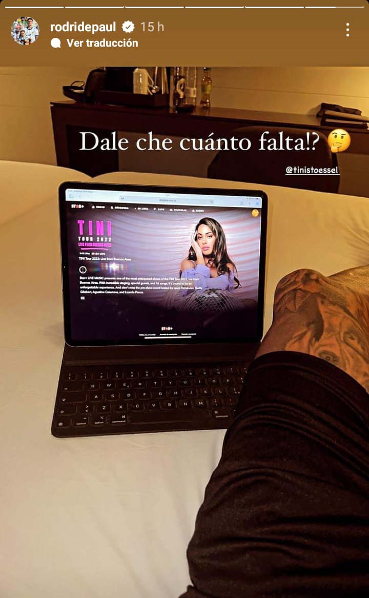 La historia que De Paul subió a Instagram, con Tini como protagonista