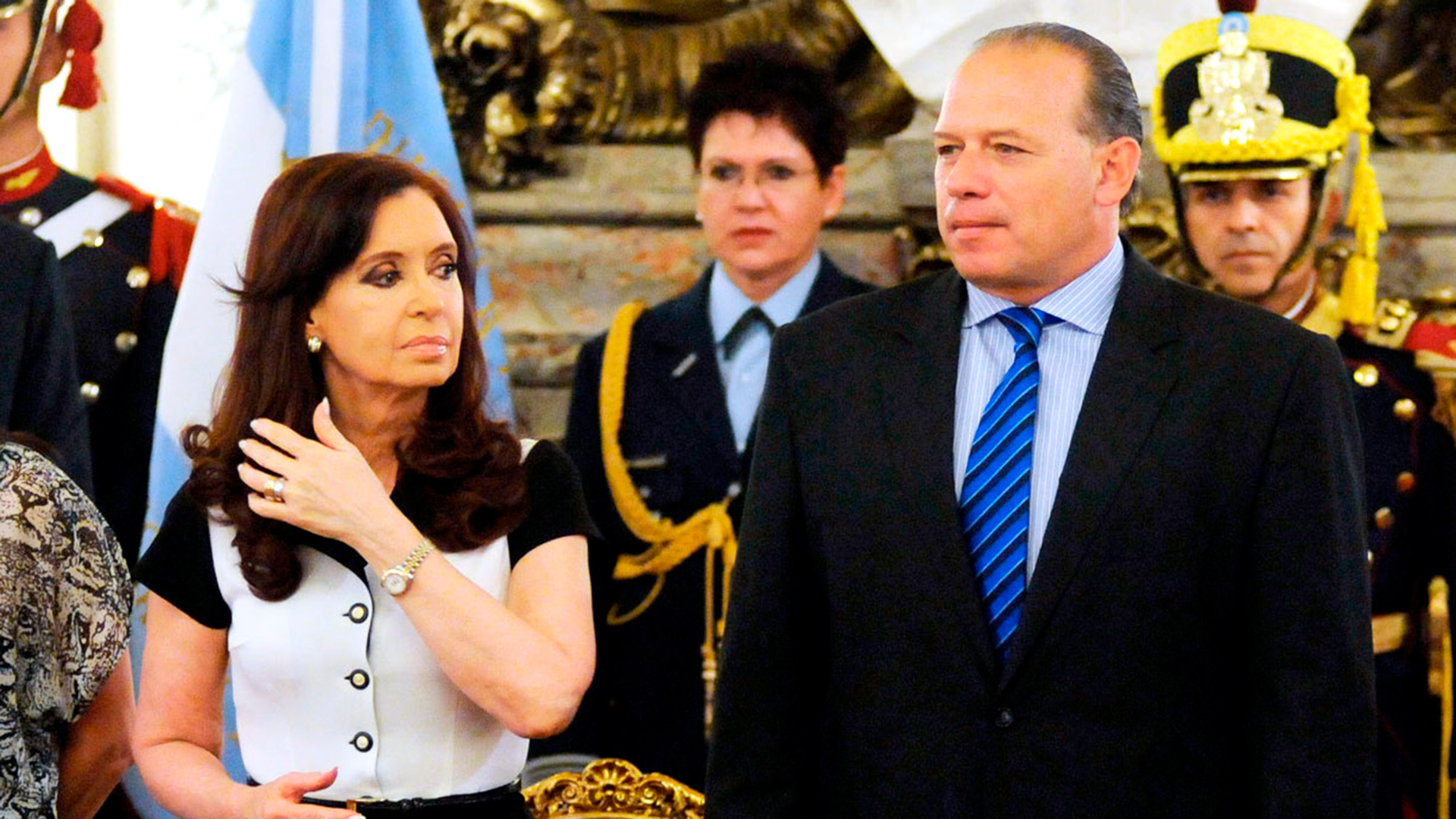 Cristina Kirchner y Sergio Berni (NA)