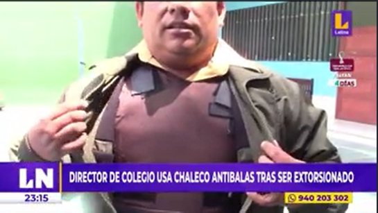 Ventanilla: Director de colegio utiliza chaleco antibalas tras ser amenazado de muerte 