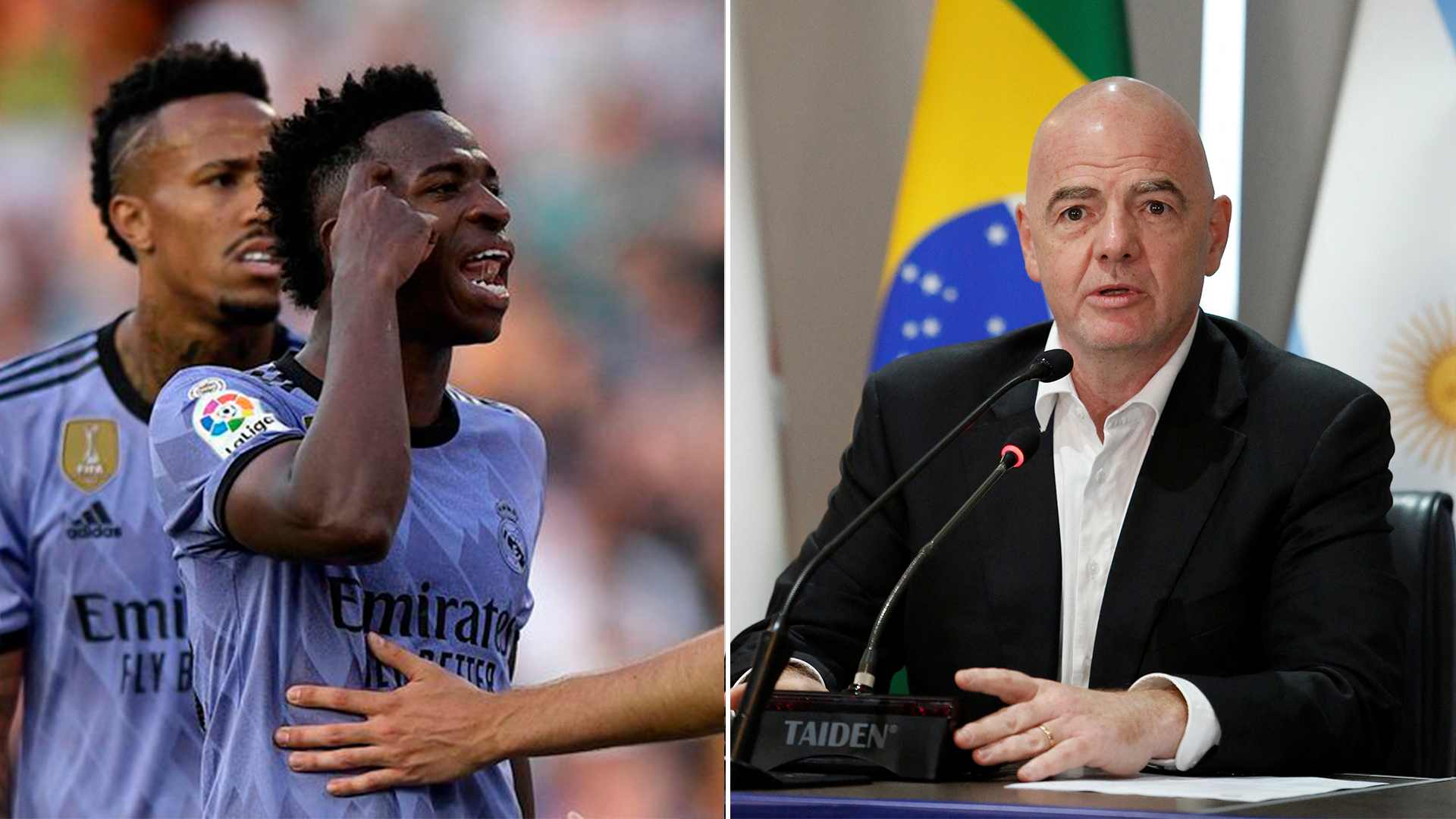 Gianni Infantino se solidarizó con Vinicius Junior: “No hay lugar para el racismo en el fútbol ni en la sociedad”