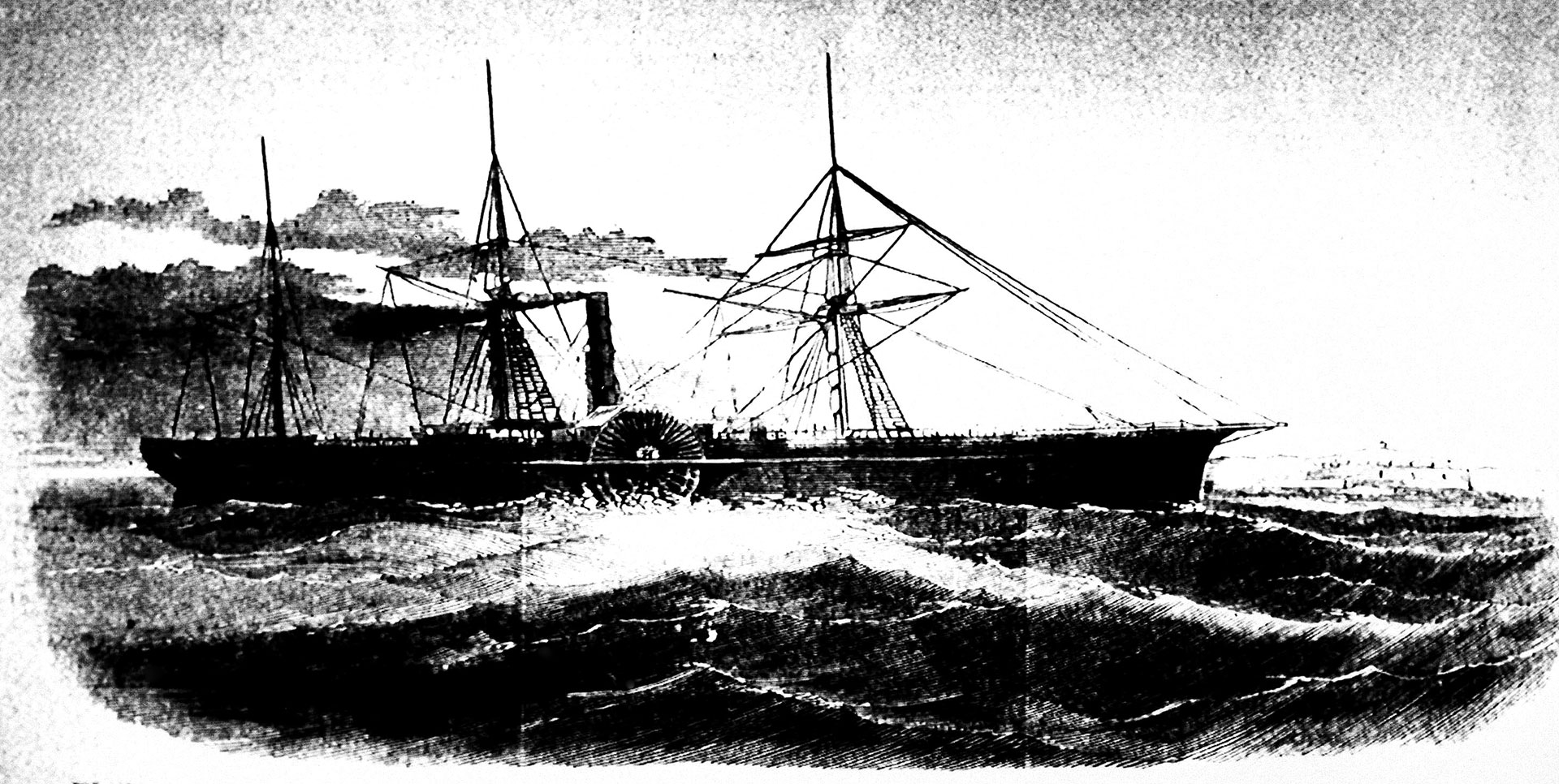 ARCHIVO - Este dibujo muestra el barco de correo estadounidense S.S. Central America (Biblioteca del Congreso a través de AP)

