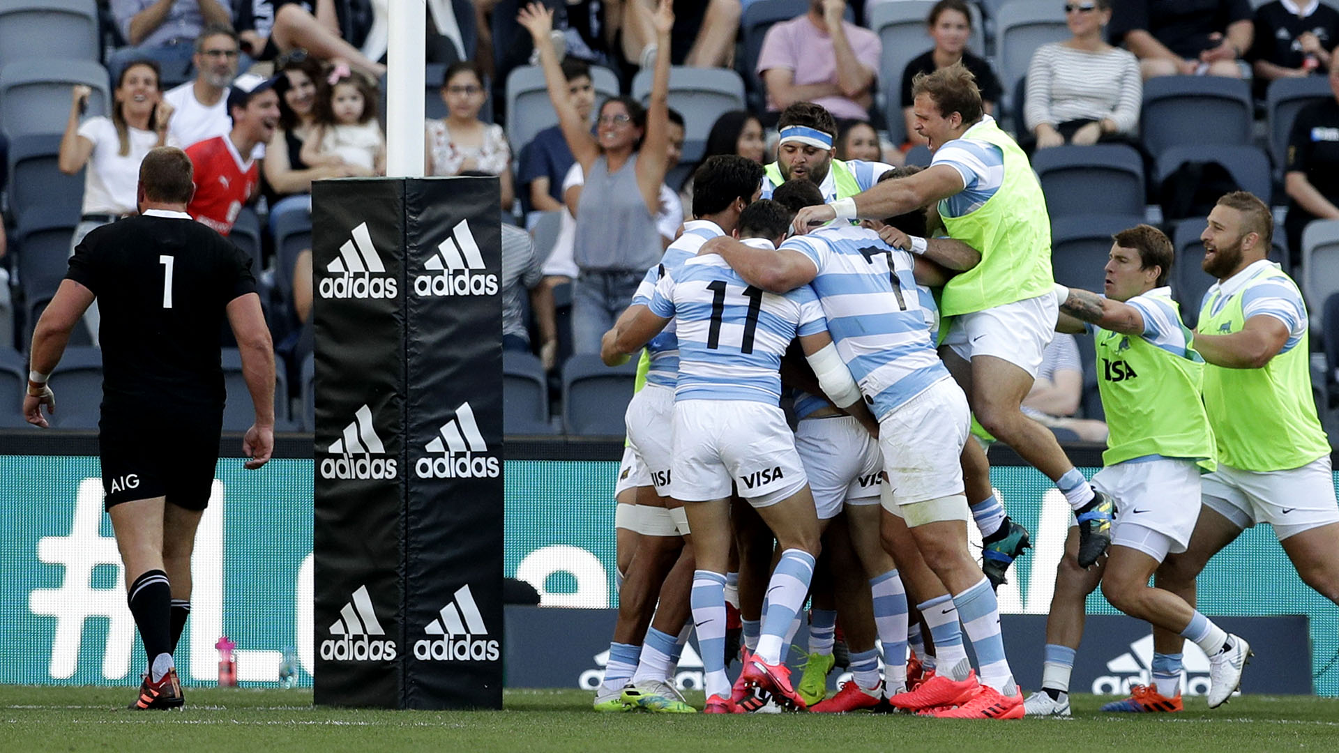 Los Pumas vencieron por primera vez en la historia a los All Blacks (AP Photo/Rick Rycroft)