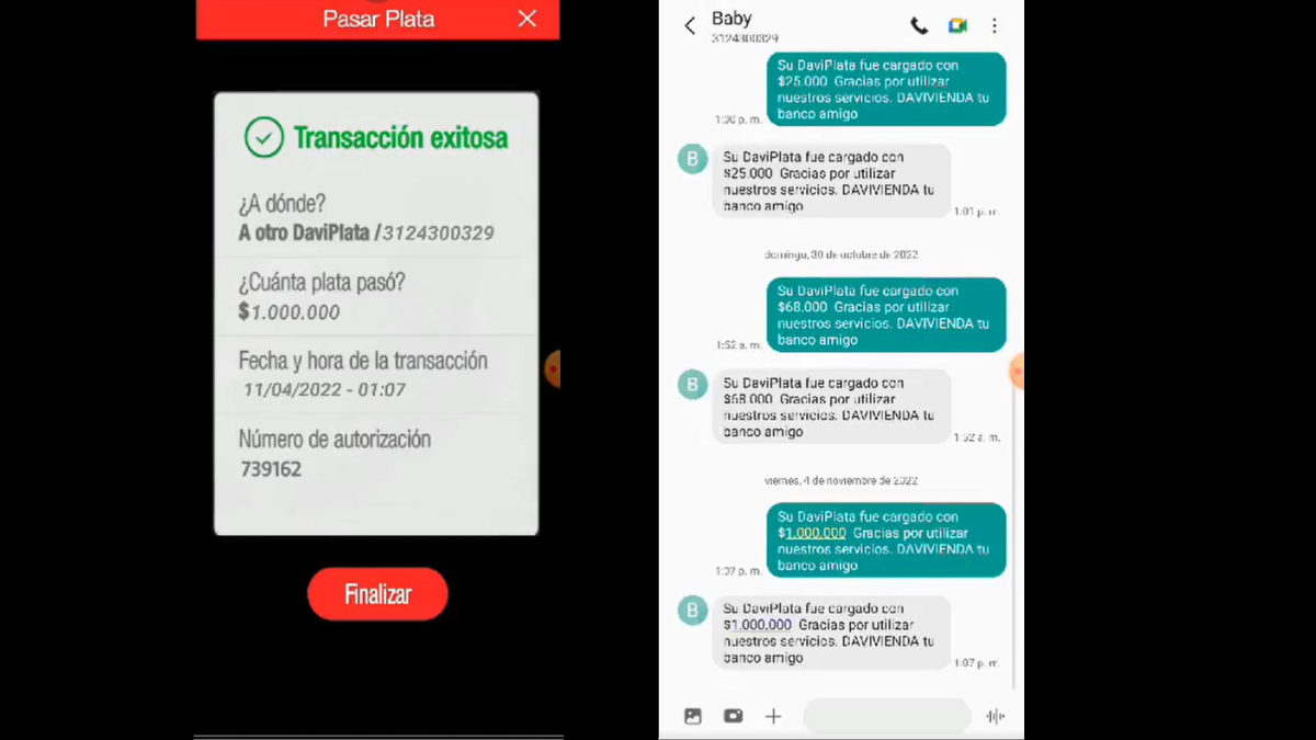 A clone app that they used to scam users in Colombia.
