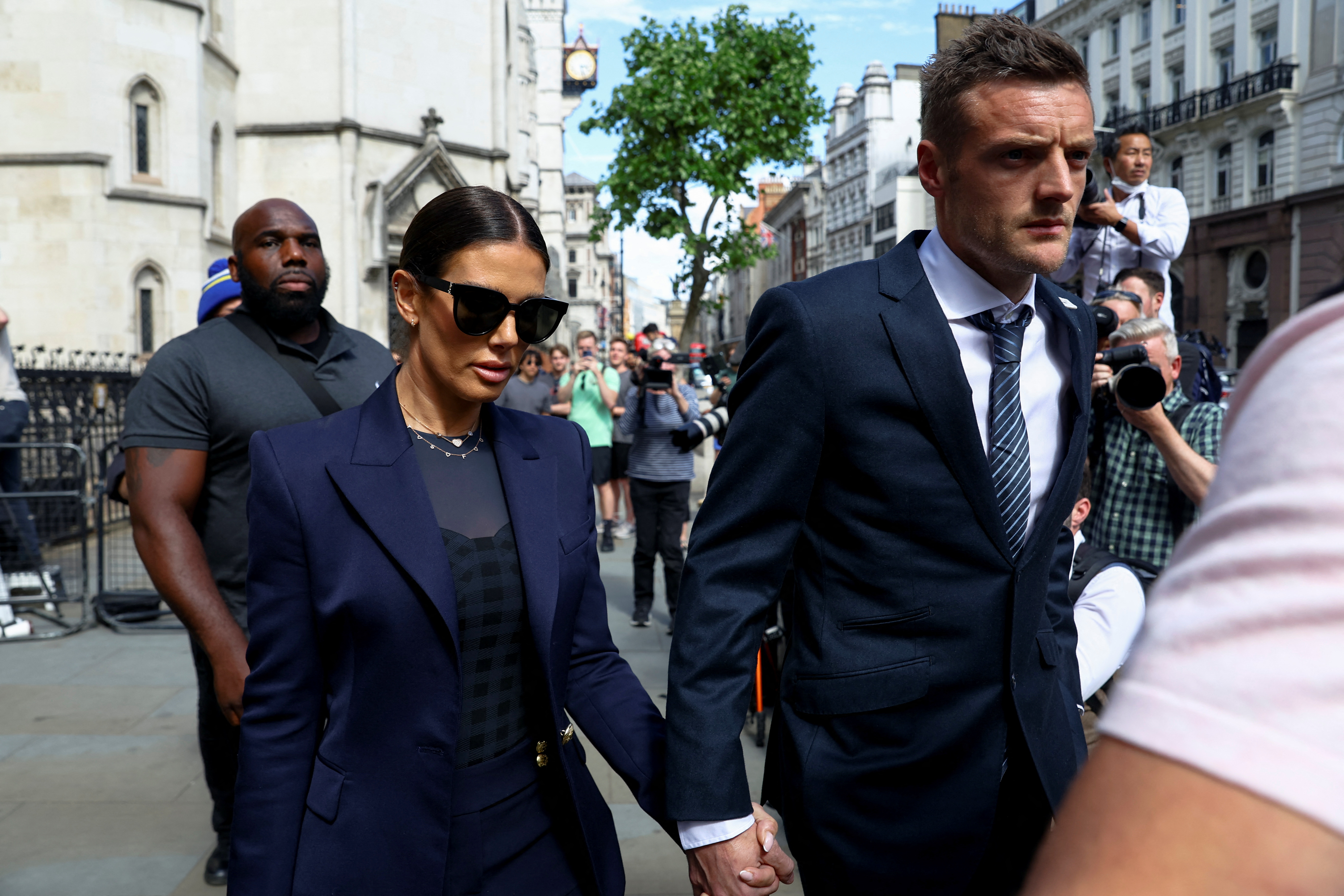 Rebekah Vardy y su esposo, Jamie Vardy (Reuters)