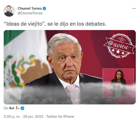 Chumel Torres recordó que la transición energética fue un tema que se tocó en los debates de las elecciones del 2018 (Foto: Twitter/@ChumelTorres)