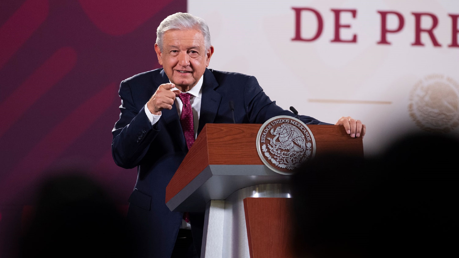 El Presidente Andrés Manuel López Obrador durante su tradicional conferencia matutina, el lunes 22 de mayo. Foto: Presidencia
