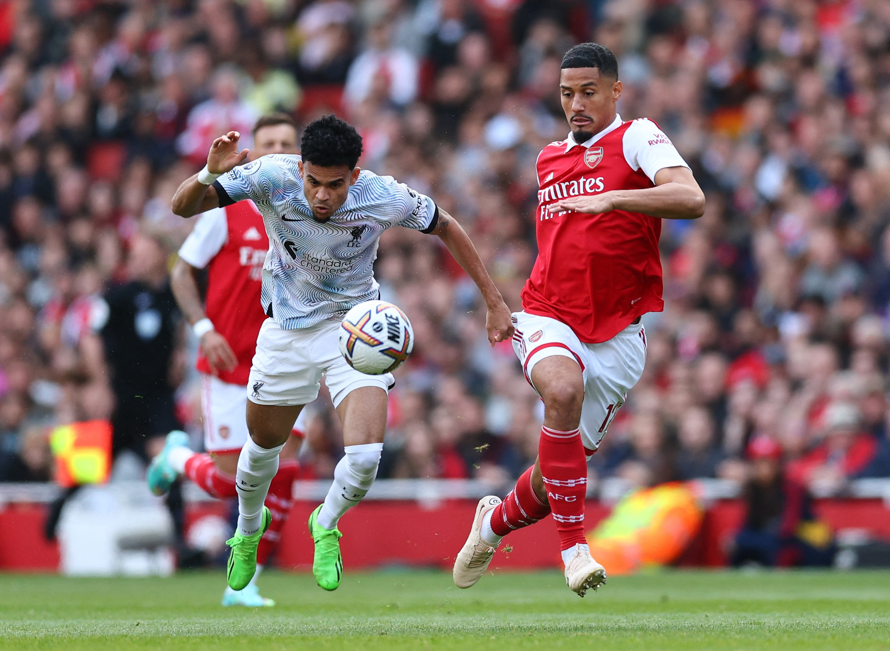 Luis Díaz non juega un partido con Liverpool desde octubre de 2022 frente al Arsenal por la Premier League. REUTERS/David Klein