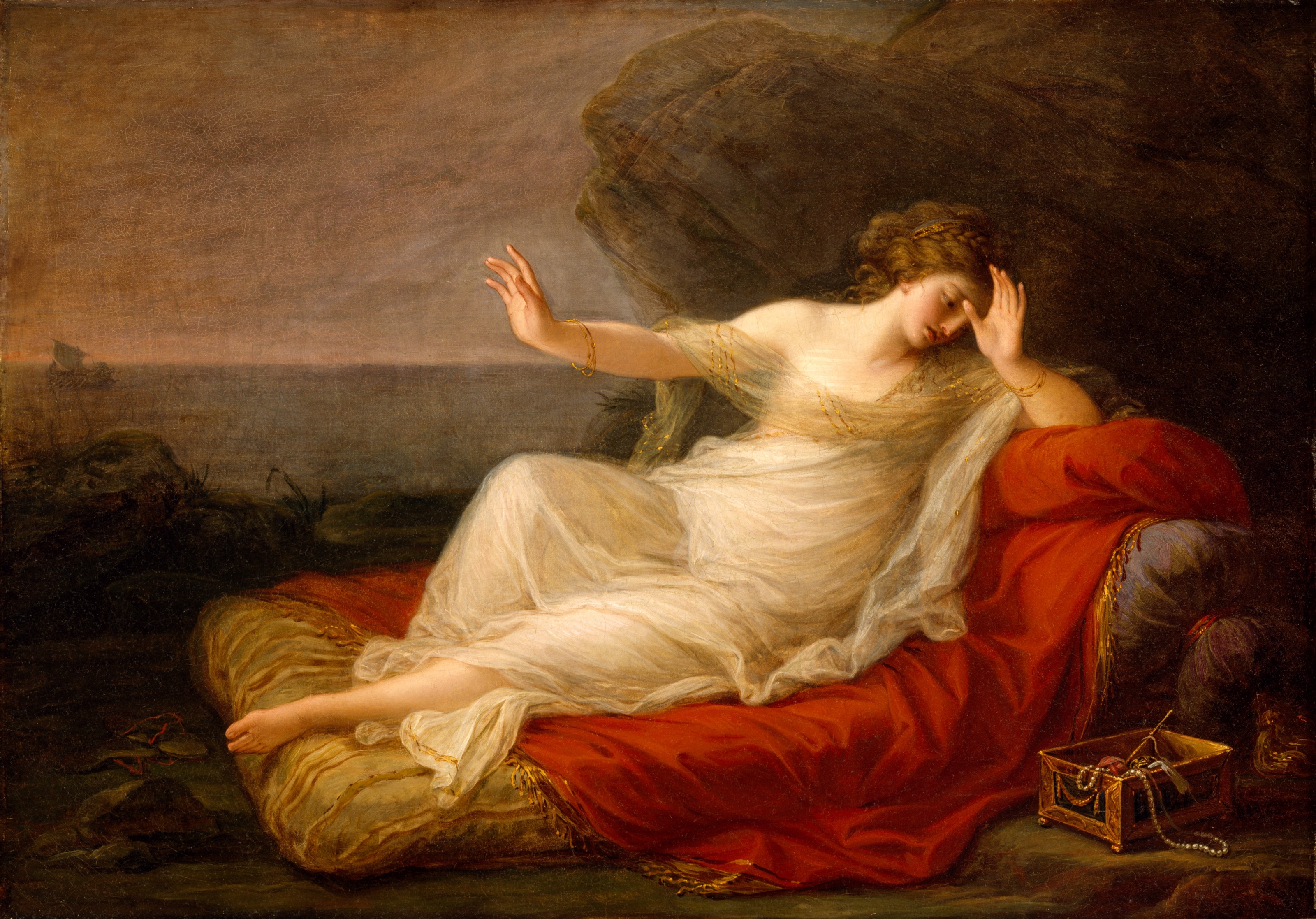 "Ariadna abandonada por Teseo" (1774), de Angelica Kauffman, en el Museum of Fine Arts, Houston