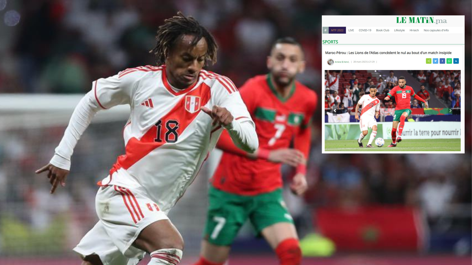 La prensa marroquí reaccionó al empate de su selección contra Perú en España.