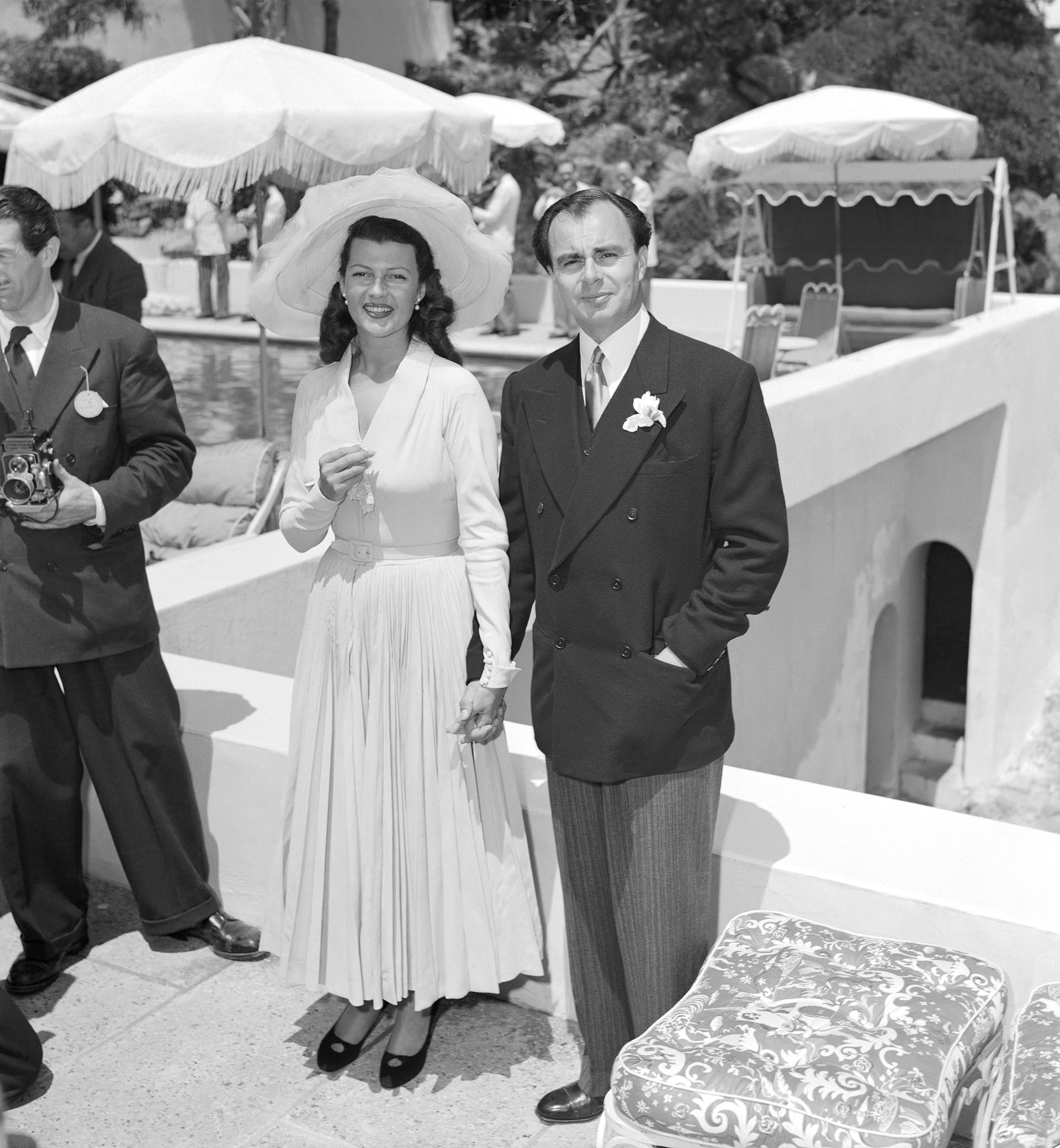 Rita Hatworth and Prince Ali Khan on their wedding day in the French Riveria (Bettmann Archive)