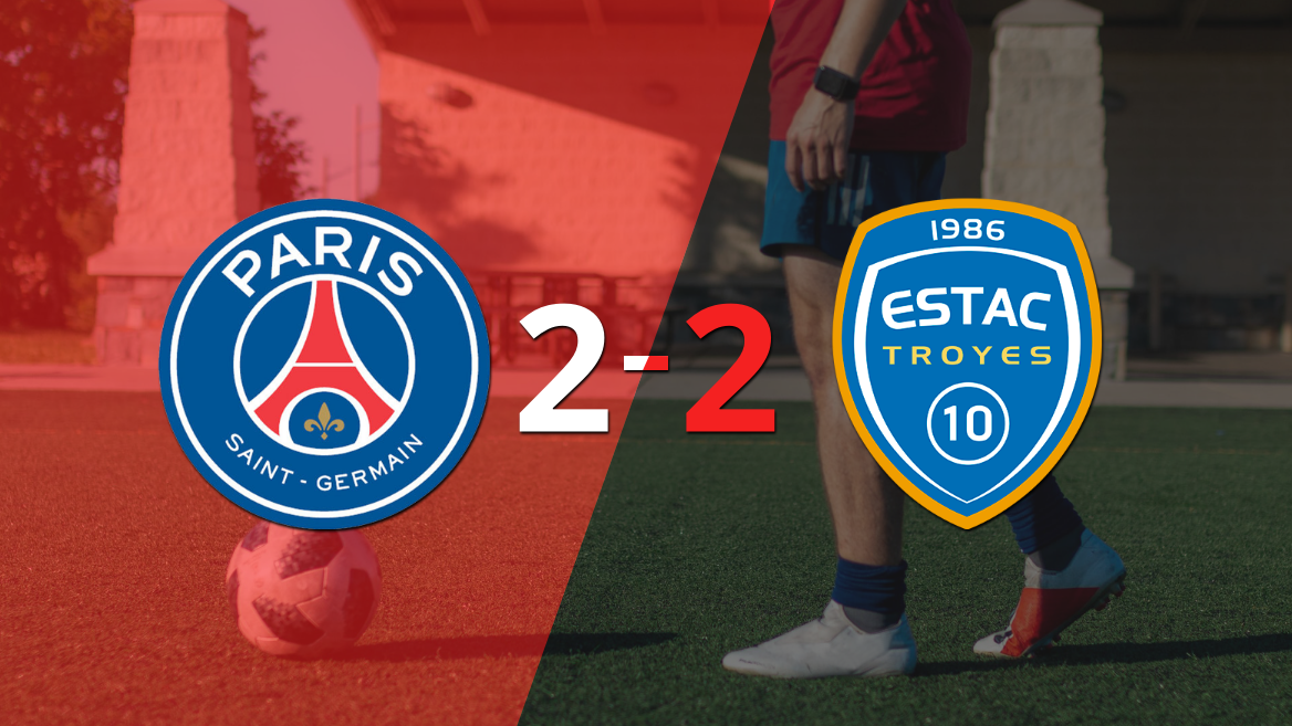 PSG y Troyes igualaron por 2 en un vibrante partido