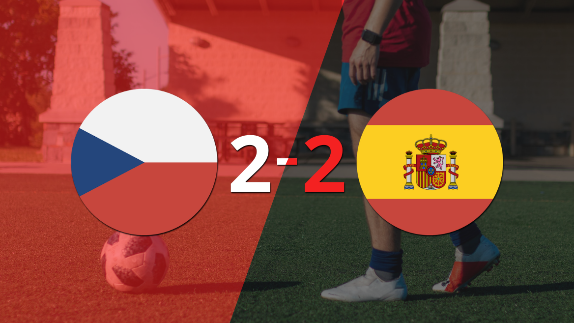 República Checa y España igualaron por 2 en un vibrante partido