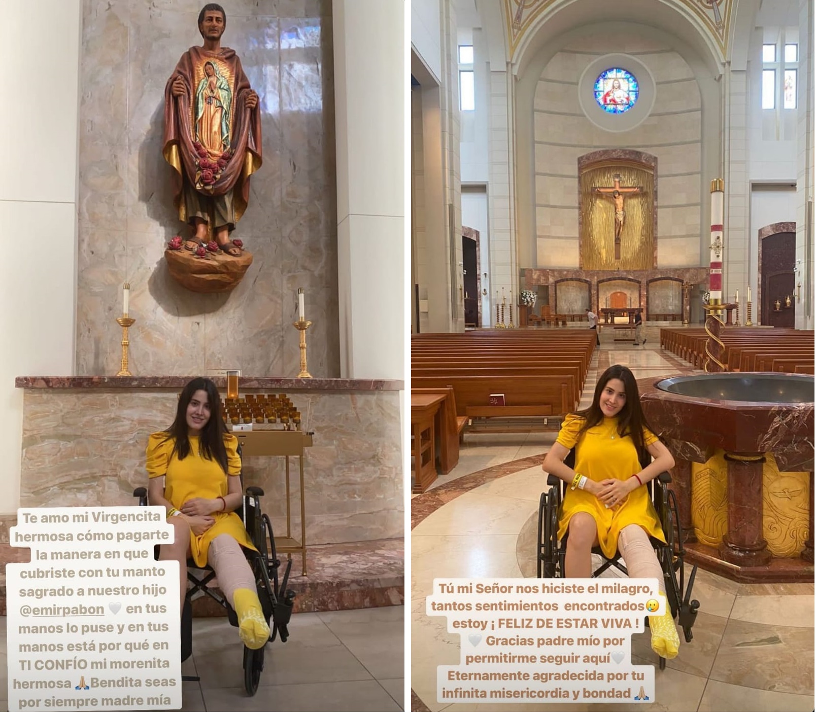 Stefanía visitó una iglesia para agradecer por su salud
(Foto: Instagram/@stefaniadearanda)