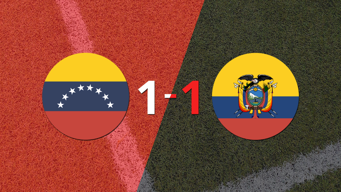Ecuador logró sacar el empate a 1 gol en casa de Venezuela