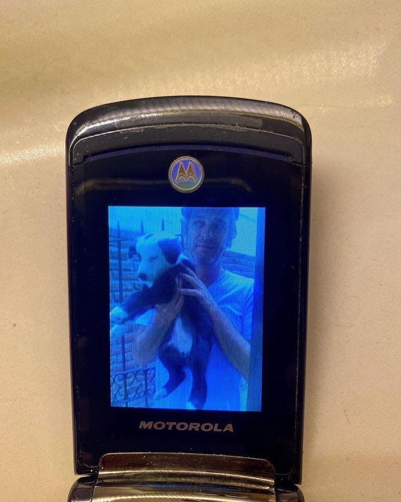 Gustavo Cerati posa para a câmera da irmã segurando um cachorrinho.  (Foto: Laura_cerati)