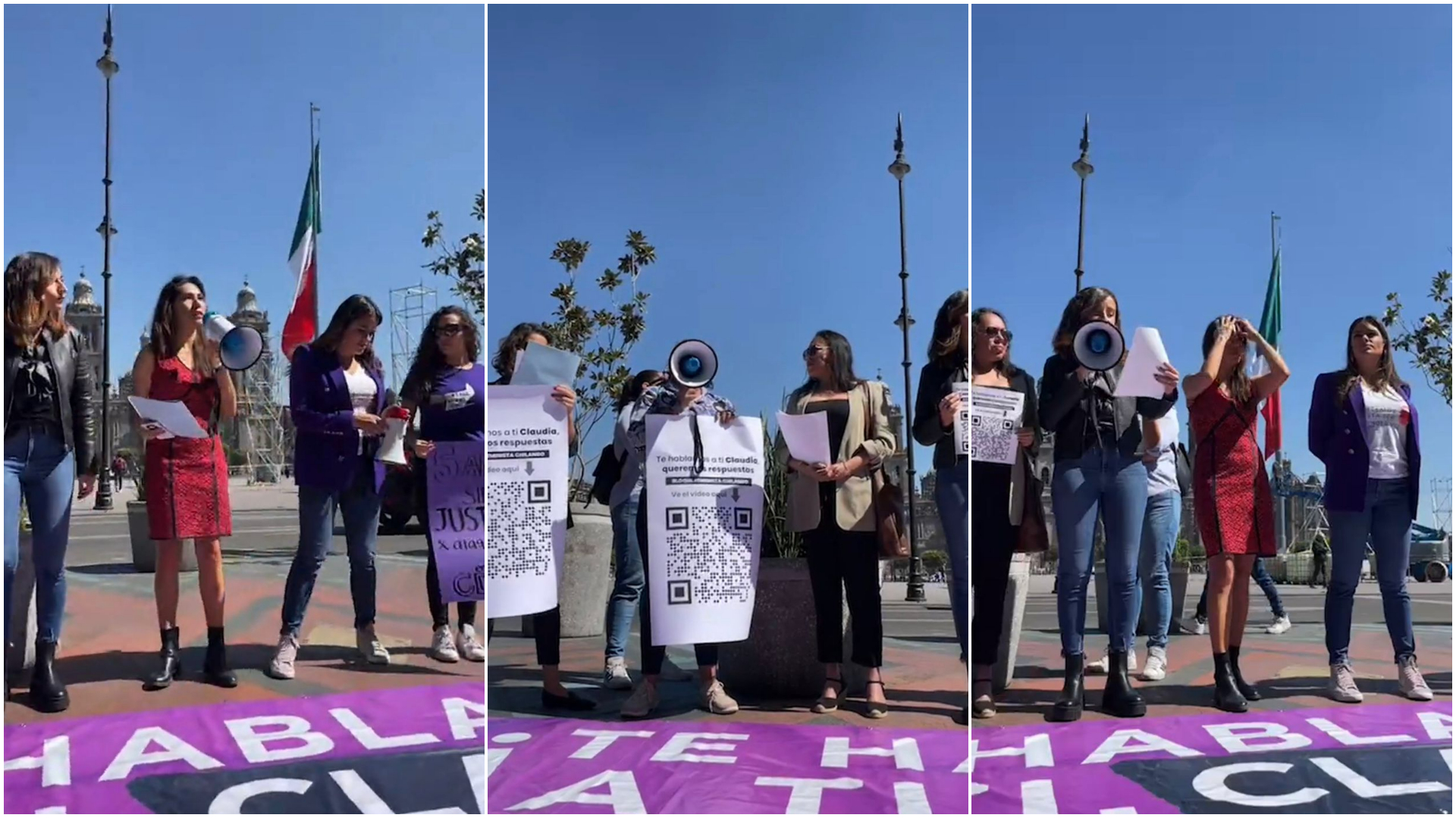 Colectivas feministas se manifestaron a las afueras del Palacio de Gobierno de la Ciudad de México (Twitter/@Ilse_Asecas)